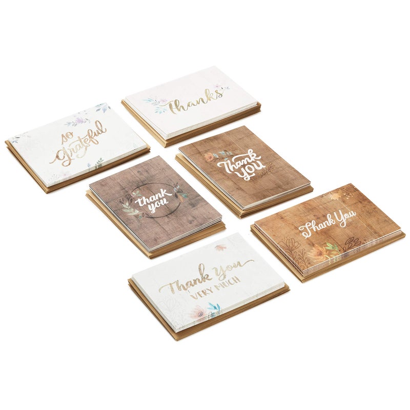 Hallmark Thank You Cards Assortment, Rustic Flowers (48 Thank You Notes with Envelopes) - Image 3