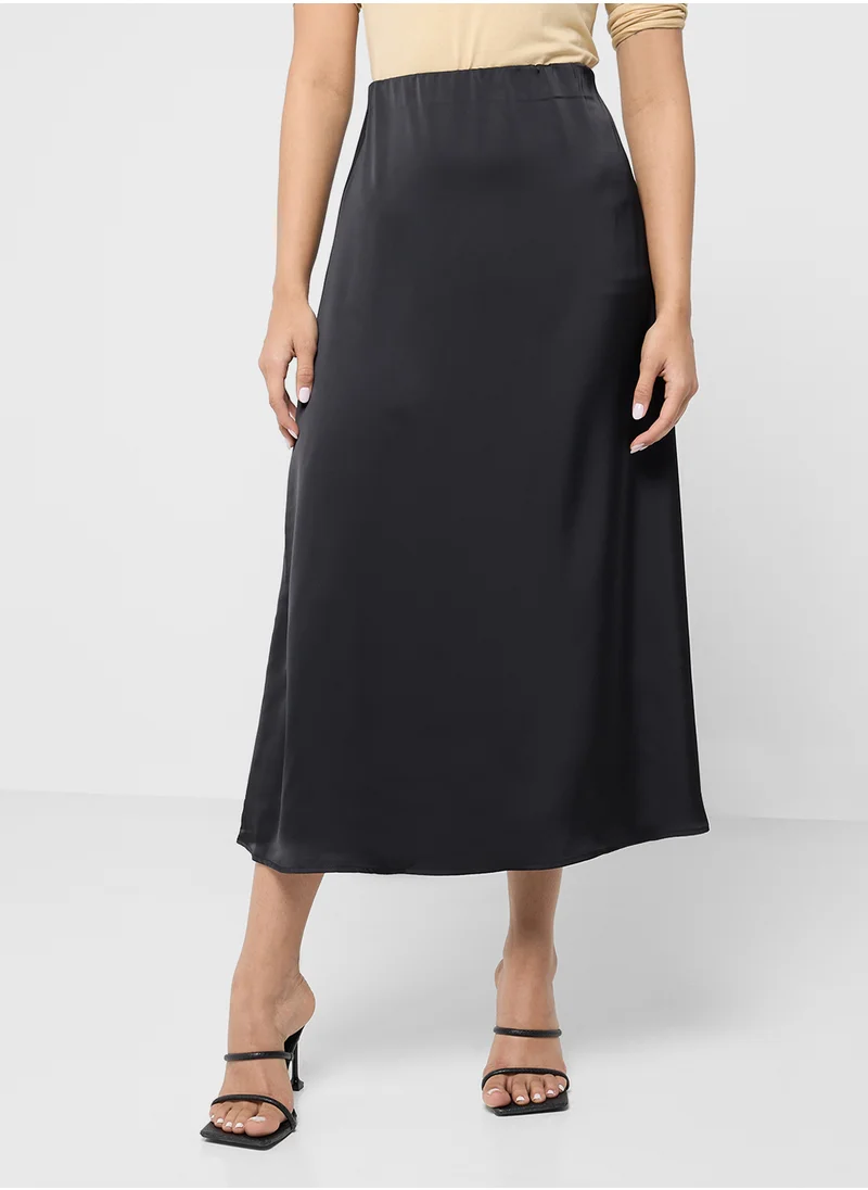 ELLA A-Line Satin Skirt