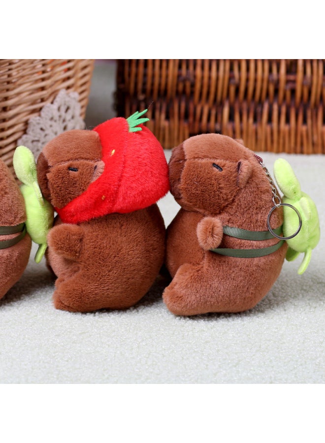 Kapibala Doll Cross Border Doll Pendant Keychain Capybara Plush Toy Girl Gift Trinket Doll-Color:Capybara Back Spongebob Squarepants-Height:Dimensions As Above - Image 4