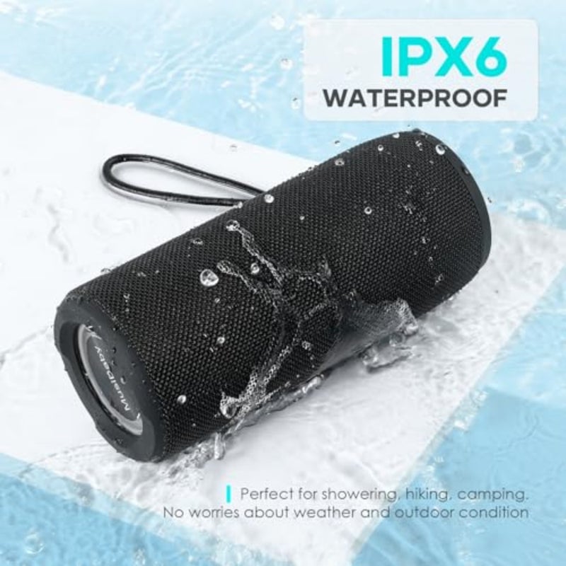 M88pro 40W tooth Speaker, 40H Waterproof Outdoor Portable wireless sound for shower, beach, camping, patio, garage and parties, RGB lights, dual pairing, BT5.3 - Image 4