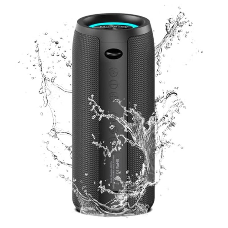 M88pro 40W tooth Speaker, 40H Waterproof Outdoor Portable wireless sound for shower, beach, camping, patio, garage and parties, RGB lights, dual pairing, BT5.3 - Image 1