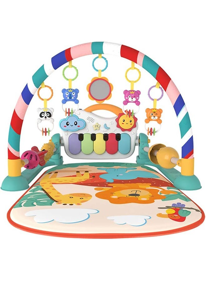 Beauenty Baby Gyms Play Mats Musical Activity Center Kick & Play Piano Gym Tummy Time Padded Mat for Newborn Toddler Infants(Green) - Image 1