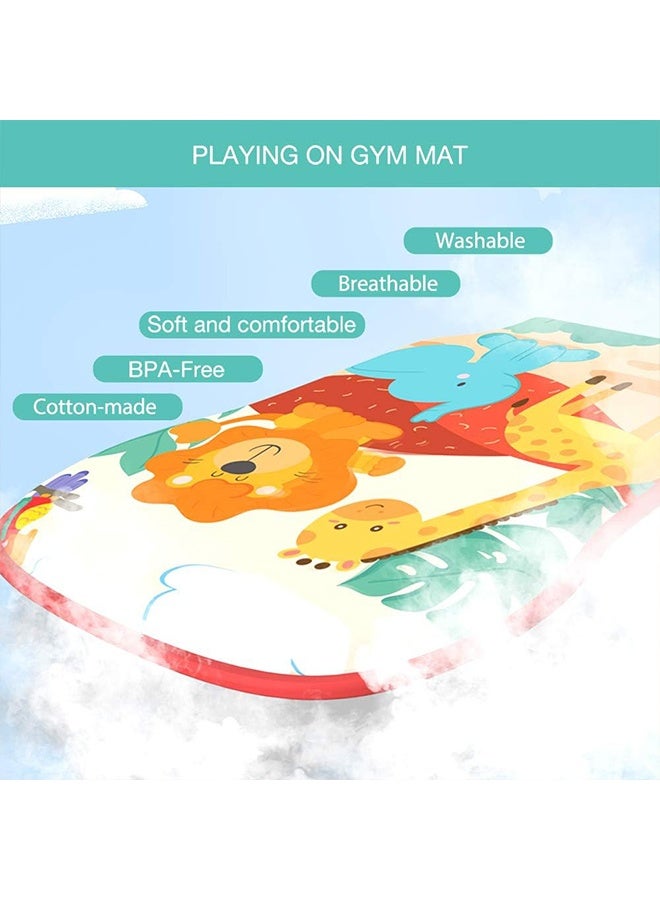 Beauenty Baby Gyms Play Mats Musical Activity Center Kick & Play Piano Gym Tummy Time Padded Mat for Newborn Toddler Infants(Green) - Image 4