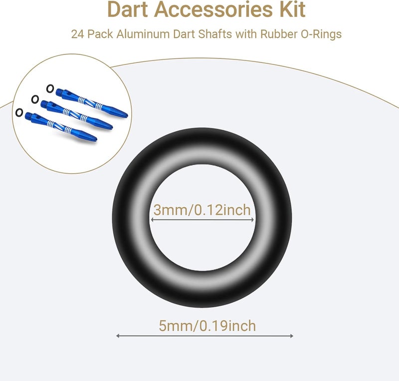 Wolftop 2BA Thread Aluminum Dart Shafts 24 Pack with Rubber O-Rings, Dart Accessories Kit for Steel Tip Darts and Soft Tip Darts - Image 1