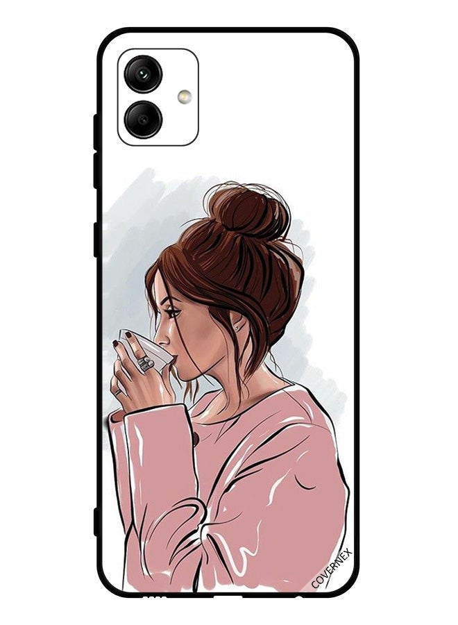 Covernex غطاء حماية لهاتف سامسونج جالاكسي A04 4G فتاة تشرب الشاي - Image 1