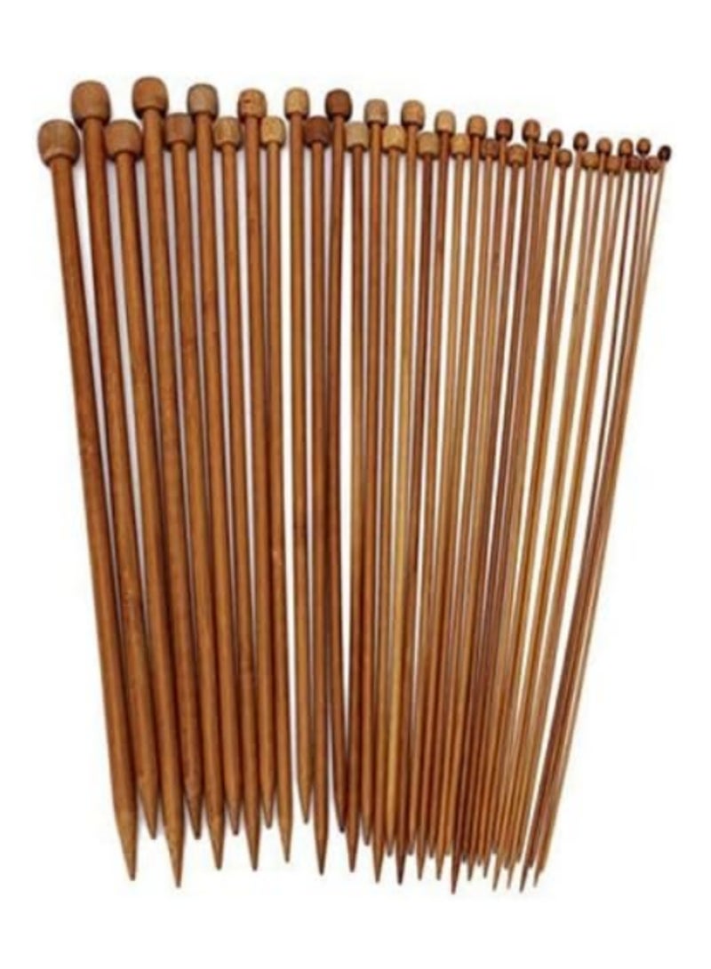 36pcs Set Wooden Knitting Needles 18 Sizes Eco Friendly DIY Carbonized Smooth Double Crochet Needles 25cm Knitting Tools for Craft Handmade Yarn Projects - Image 4