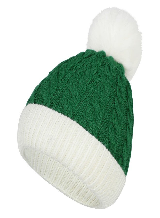 American Trends Christmas Santa Hat for Children Xmas Kids Knit Hat Soft Warm Baby Beanie for Baby Toddler Infant, White&green&red, 6-36Months - Image 3