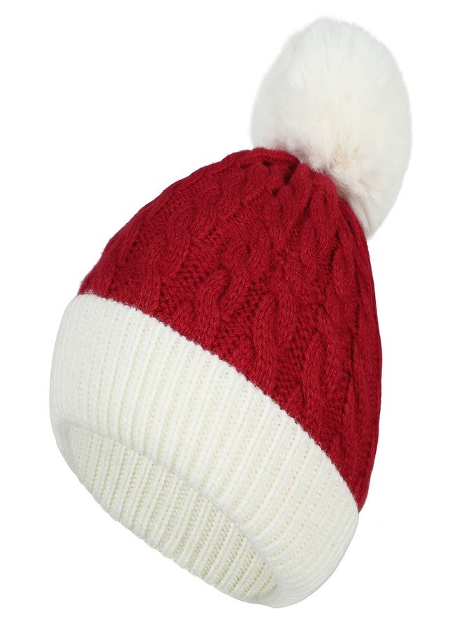 American Trends Christmas Santa Hat for Children Xmas Kids Knit Hat Soft Warm Baby Beanie for Baby Toddler Infant, White&green&red, 6-36Months - Image 4
