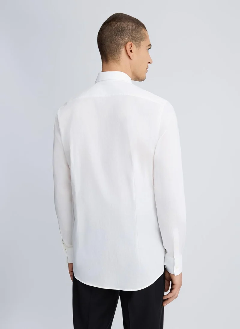 ليو جو White Slim-Fit Shirt