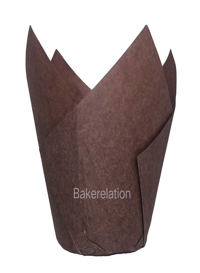 Bakerelation Tulip Cup Cake Liner Brown Paper Baking Cups Muffin Cup (150x50), 100 pcs - Image 1