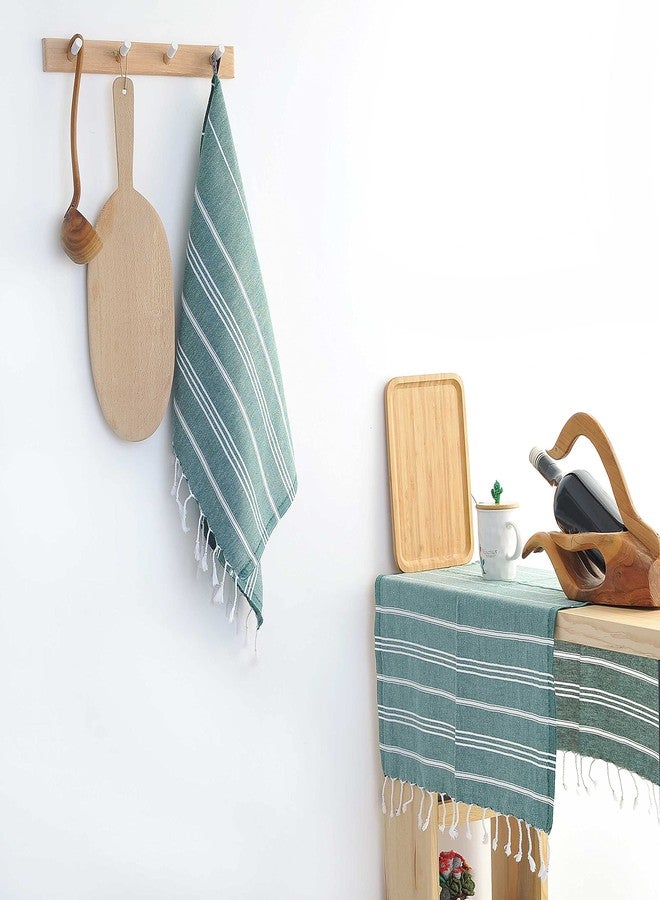 Cacala Turkish Hand Towels with Hanging Loop (23 x 36) Set of 4-100% Cotton Kitchen Towel Quick Dry Prewashed for Soft Feel Decorative Towels for Gym, Yoga, Bath and Kitchen - ArmyGreen - Image 2