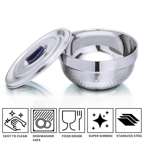 Celltone Microwave Safe 304 Stainless Steel Food Container - Fridge-to-Oven Bowl with Vacuum Freshness Seal (Combo-Set Of(400ml,570ml, 850ml) - Image 2