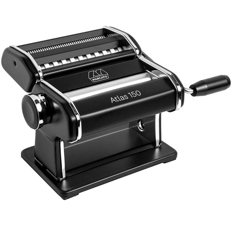 MARCATO Marcato Atlas Pasta Machine Made in Italy Black Includes Pasta Cutter Hand Crank and Instructions 
