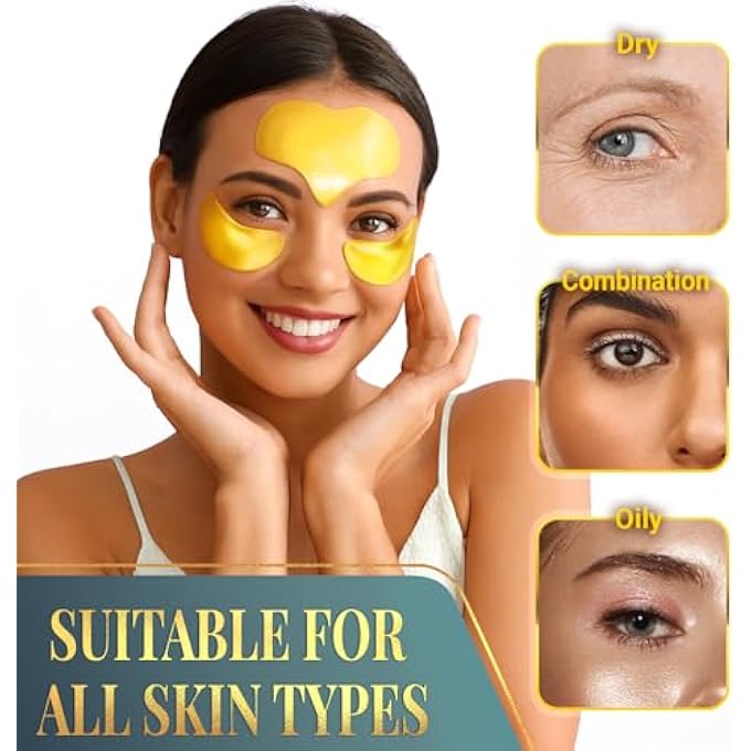 Matykos Forehead and Under Eye Wrinkle Patches for Face - Collagen, Hyaluronic Acid and Vitamin A Skin Pads - Forehead Line Remover Wrinkle Eye Patch Set - 26 Golden Sachets - Image 3