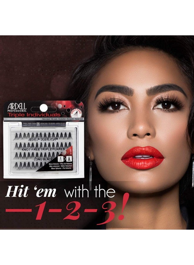 Ardell False Eyelashes Triple Individuals Knot-Free Long Black 4 Pack - Image 2