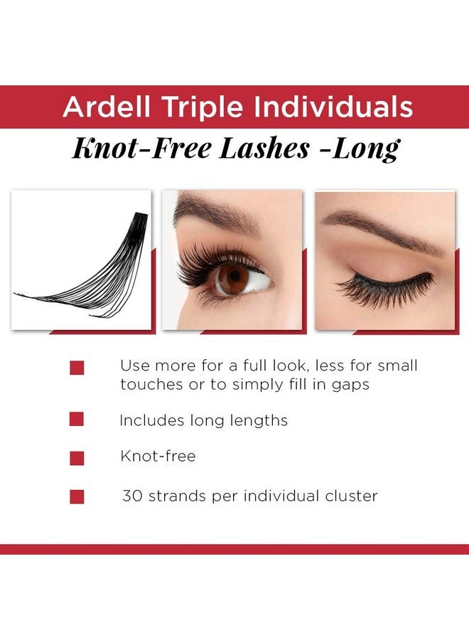 Ardell False Eyelashes Triple Individuals Knot-Free Long Black 4 Pack - Image 3