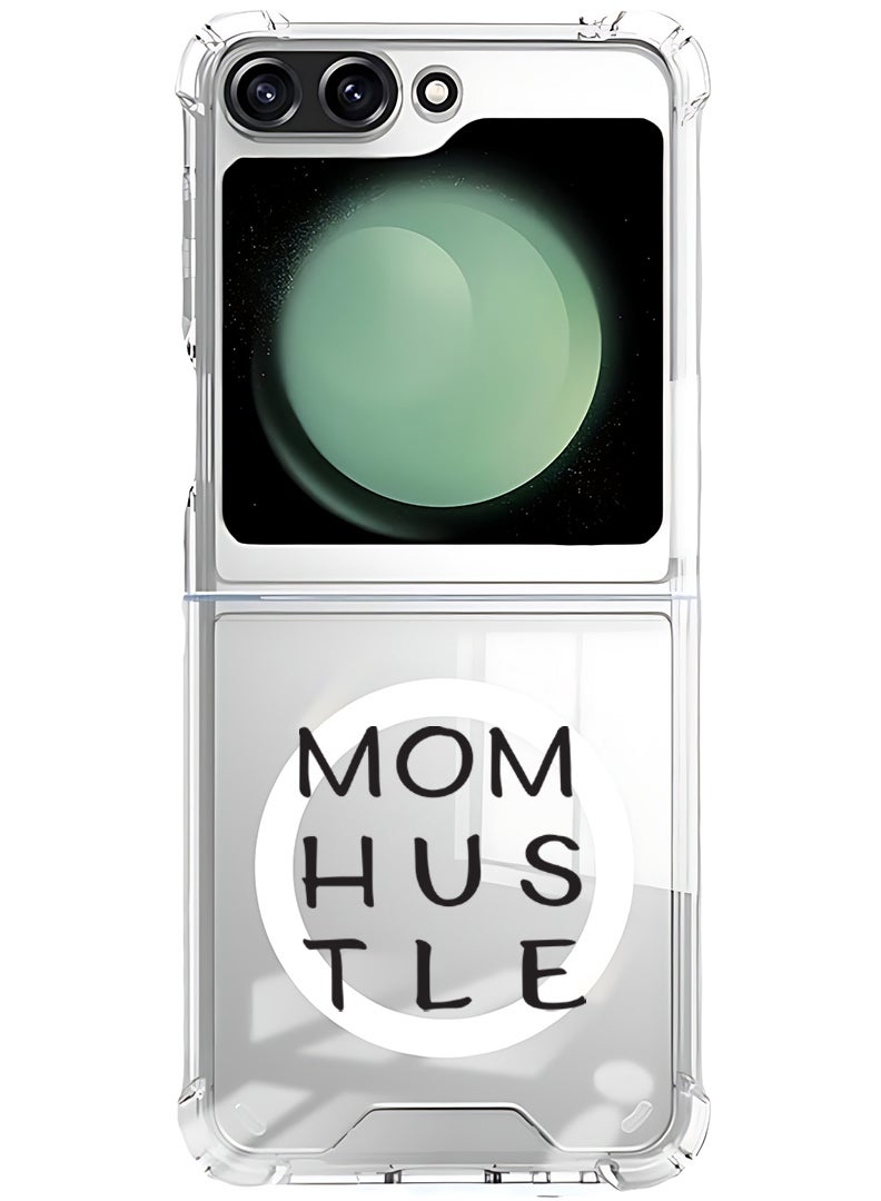 Theodor Magnetic Case for Samsung Galaxy Z Flip 6 Compatible with MagSafe Wireless Charging, Shockproof Phone Bumper Cover Mom Hustle - Image 1