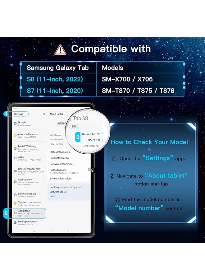 جي تيك واقي شاشة لجهاز سامسونج جالكسي تاب S8 2022 Tab S7 2020 مقاس 11 بوصة Sm X700 X706 T870 T875 T878 مع إطار سهل التركيب وفيلم زجاجي مقوى شفاف عالي الدقة، عبوتان - Image 3