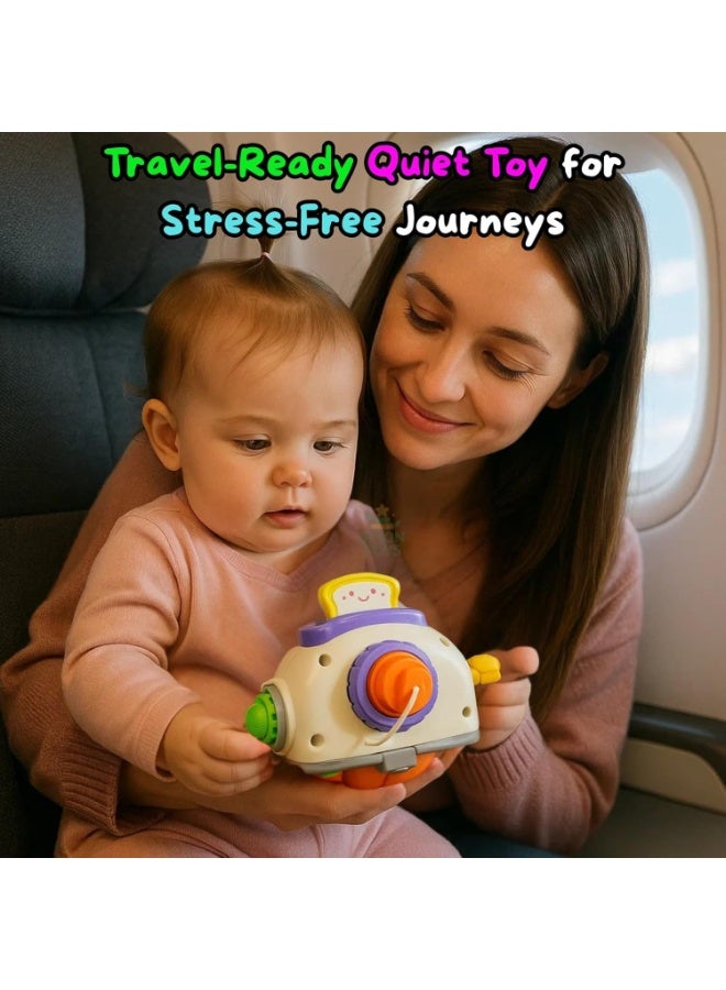 Montessori Toddler Busy Activity Cube – Travel Toy for Fine Motor Skills & Sensory Learning | Airplane Car Stroller Toy for 1-3 Year Old | Educational Gift for Boys & Girls - Image 3