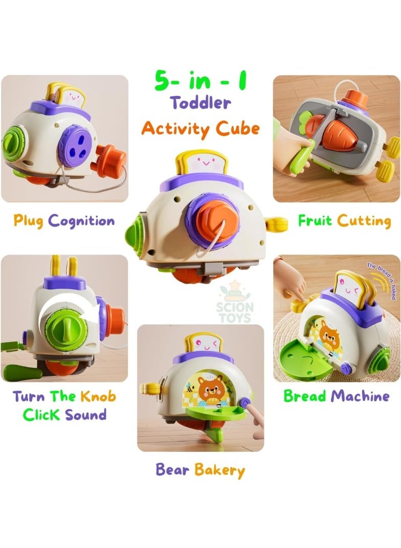 Montessori Toddler Busy Activity Cube – Travel Toy for Fine Motor Skills & Sensory Learning | Airplane Car Stroller Toy for 1-3 Year Old | Educational Gift for Boys & Girls - Image 5