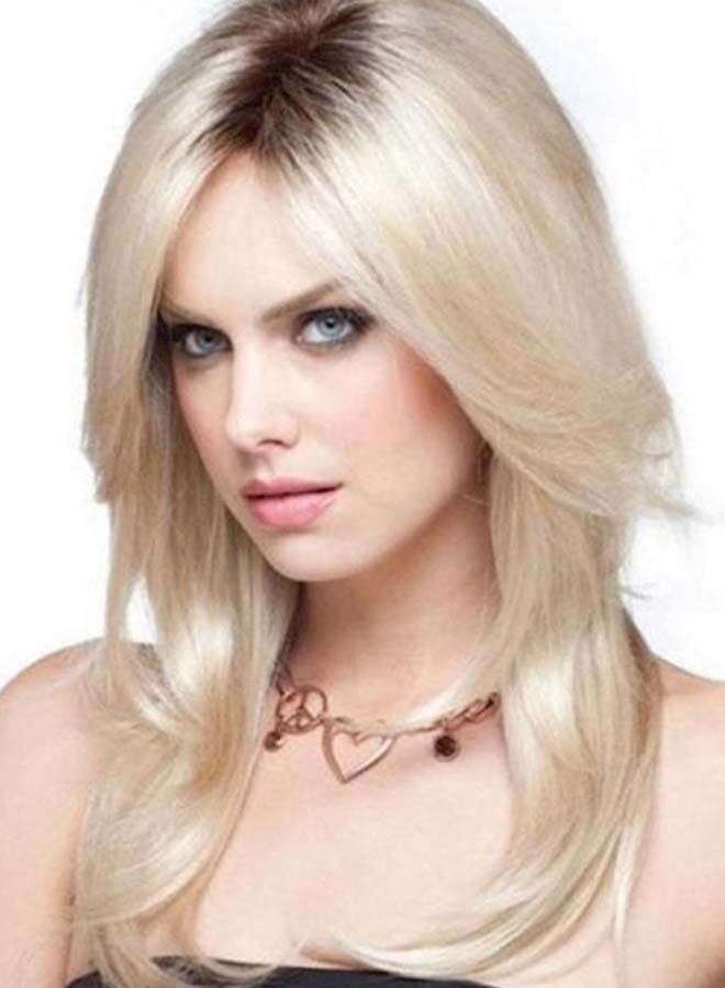 NIBEMINENT Synthetic Long Wavy Hair Extension Wig Blond