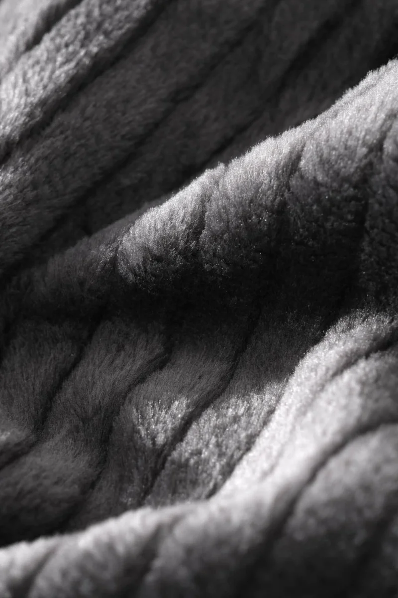 فافورا İpeksoft Corduroy Double Blanket - Anthracite