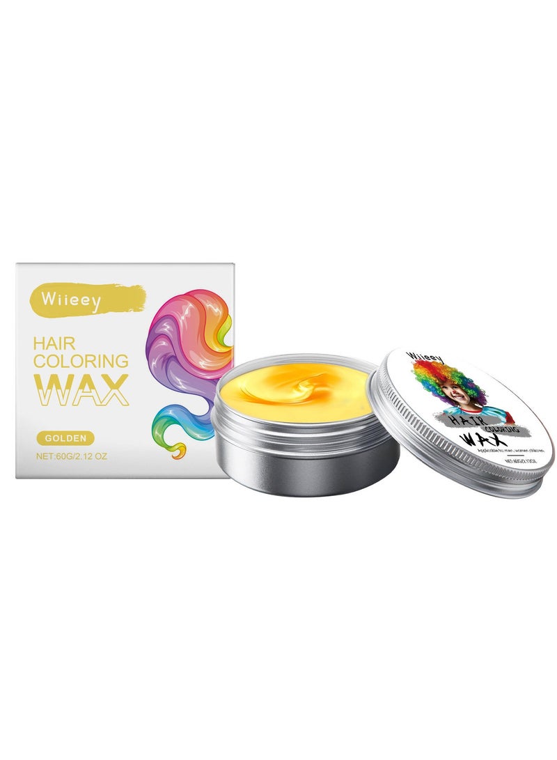 wiieey Temporary Hair Dye for Kids, Strong Styling Power to Shape Hairstyle, Beautiful Hair Color Dye, Gentle Formula, Healthy Hair Dye, Multiple Colors Available (Gold) - Image 1