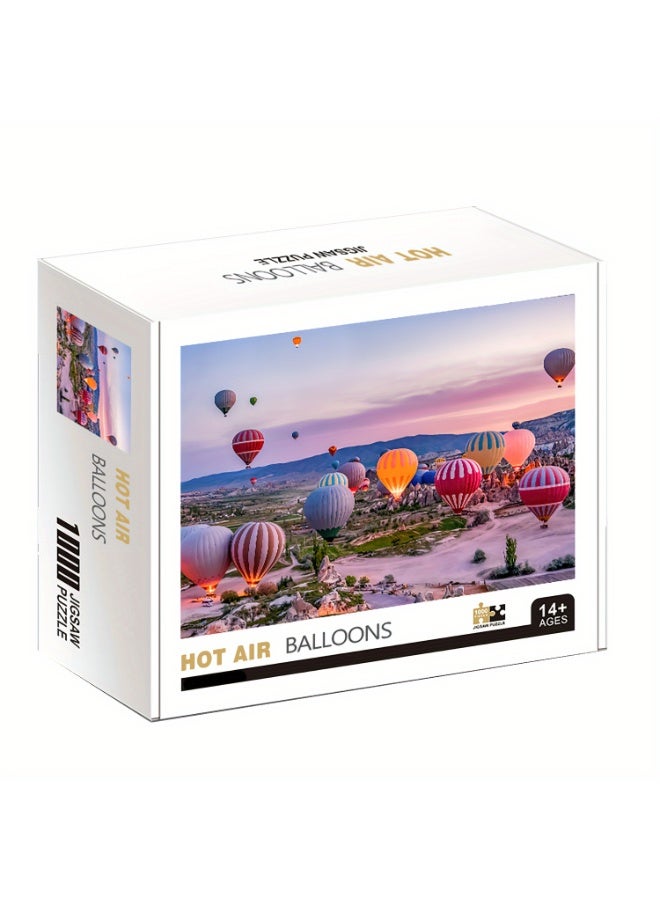 Capstro 1000Piece Jigsaw Puzzle for Adults & Teens – Premium Landscape Scenery Puzzle with High-Definition Artwork | Challenging Brain Game & Relaxing Family Activity for Ages 14+ – Hot Air Balloon - Image 1