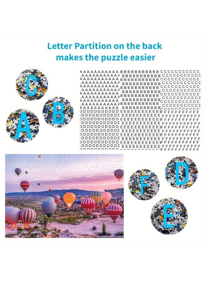 Capstro 1000Piece Jigsaw Puzzle for Adults & Teens – Premium Landscape Scenery Puzzle with High-Definition Artwork | Challenging Brain Game & Relaxing Family Activity for Ages 14+ – Hot Air Balloon - Image 4