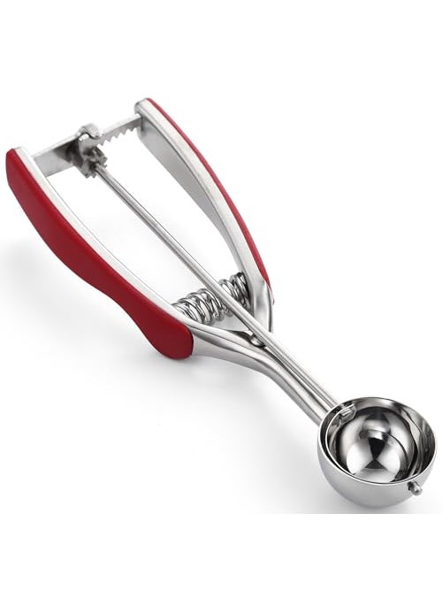 Spring Chef Spring Chef Red Small 1 Tbsp Stainless Steel Cookie Scoop for Baking  Multifunctional Melon Baller  60 Cookie Dough Scoop with Trigger Release for Ice Cream Protein Ball  Fruit Scooper and Baller 