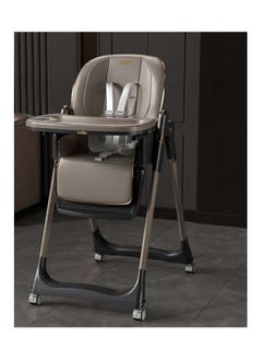 ماركة غير محددة KIDILO 3 in 1 High Chair Baby ,Feeding Chair with 8 Height Adjustable, Footrest, Tray, 160° Recline, 5 Point Safety Belt & Wheels | Kids High Chair for Baby 0 Months to 6 Years grey 