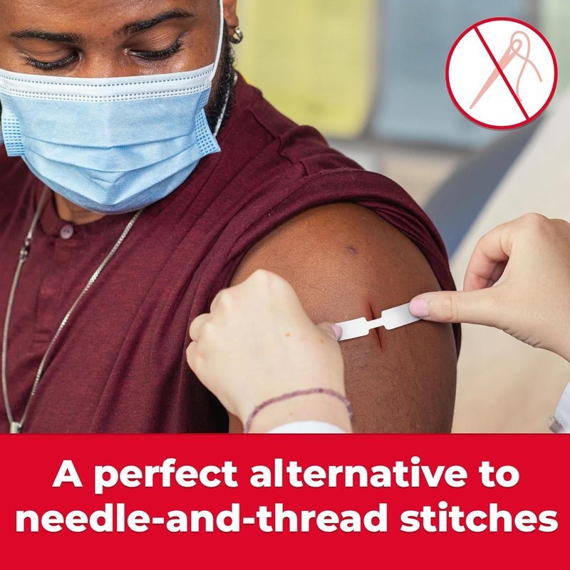 Ever Ready First Aid Sterile Butterfly Strips Individually Wrapped Wound Closure Bandages for Small Wounds Protection  x 2   100 Count - Image 4