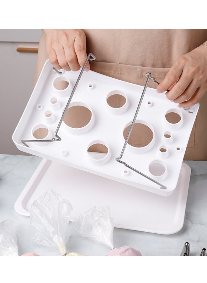 هومستر كيك ديكور ثلج حقيبة حامل علبة الوقوف - رف كيس المعجنات القابلة للفصل مع 6-8 ثقوب مختلفة ، منظم تخزين فوهة الثلج ، رف كيس كريم توفير المساحة للمطبخ المنزلي الخبز والديكورات الكعكة - Image 2