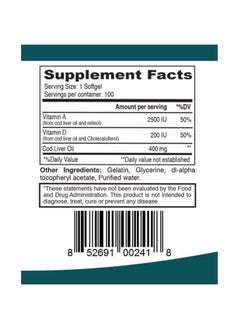 elp essential Cod Liver Oil 100 Softgels Aceite De Higado De Bacalao Capsules 100's  - Image 3
