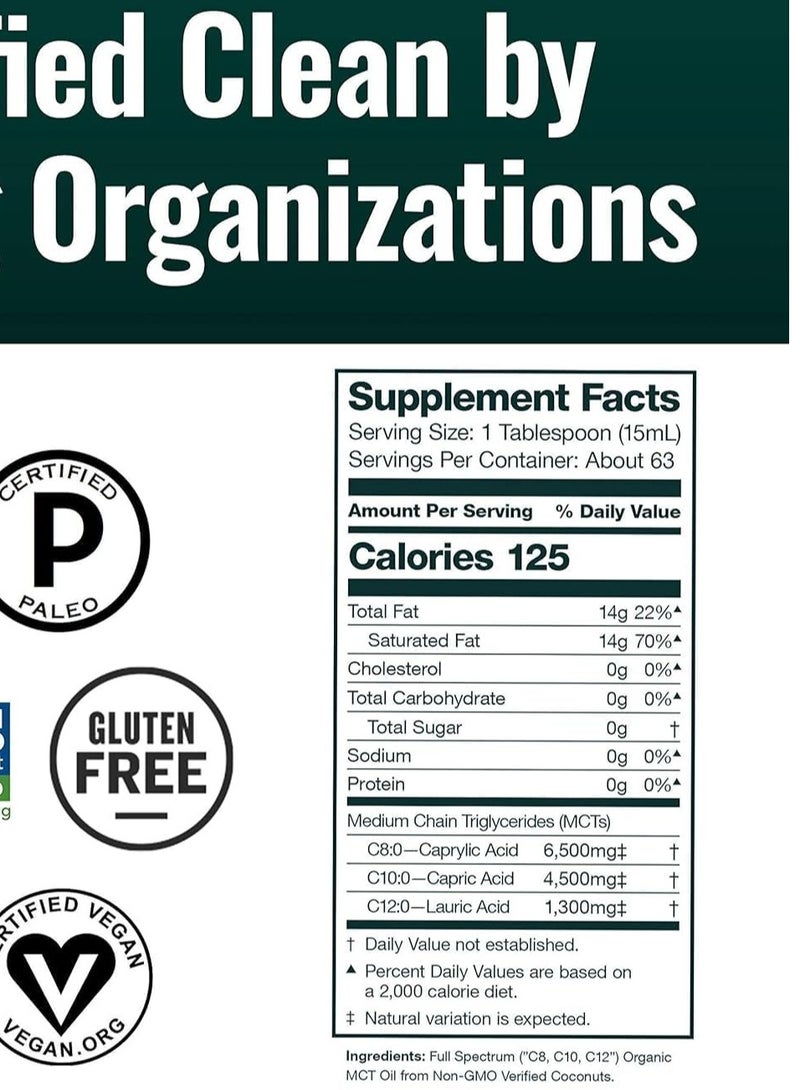 Natural Force Organic MCT Oil – Pure Glass Bottle – Made from 100% Cold Pressed Virgin Coconut Oil + Certified Keto, Paleo, Kosher, Vegan & Non-GMO – Lab Tested for Quality and Purity - 32 Ounce - Image 2