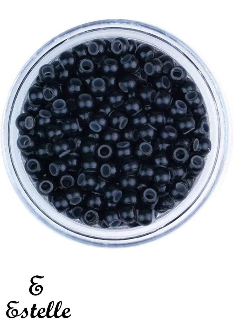 Estelle Silicone Nano Ring 1000Pcs Bottle Nano Ring Beads Micro Links Hair Extension Black  - Image 1