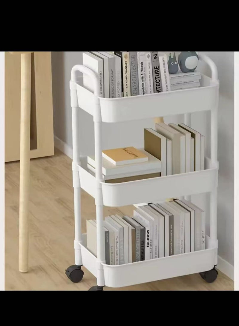 DIOTTI 3-Tier Rolling Storage Cart with Wheels — Multi-Purpose Plastic Utility Trolley for Kitchen, Bathroom, Office & Living Room - Image 1