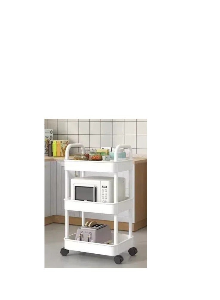 DIOTTI 3-Tier Rolling Storage Cart with Wheels — Multi-Purpose Plastic Utility Trolley for Kitchen, Bathroom, Office & Living Room - Image 2