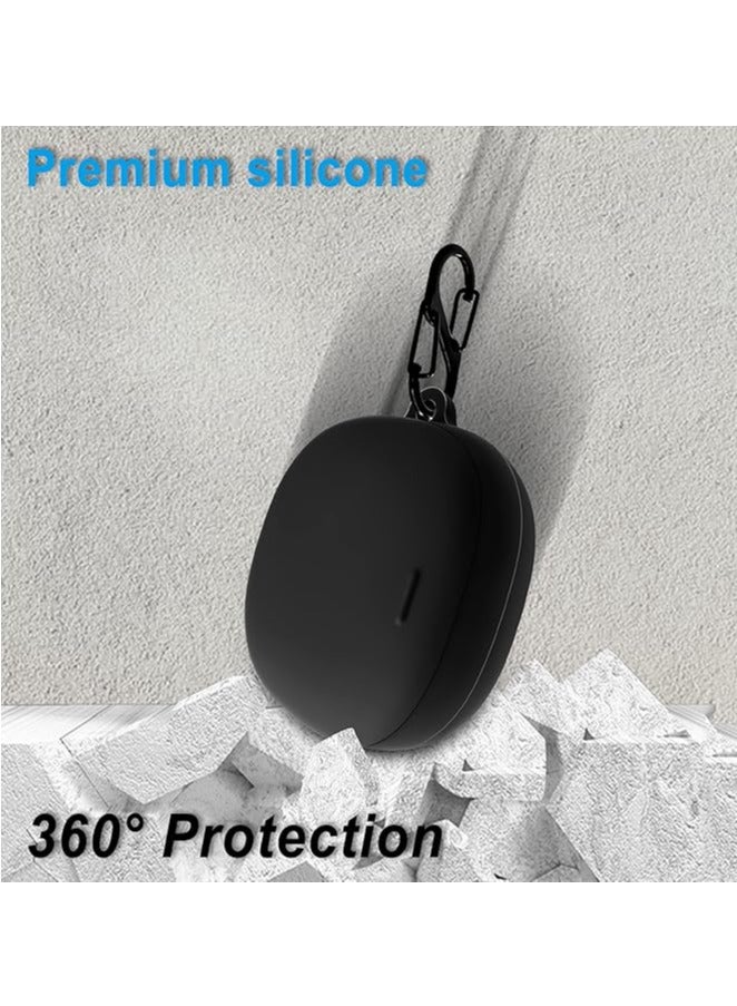 Case Cover for  Liberty Air 2 Pro  Silicone, Portable Scratch, Shock Resistant Cover with Carabiner - Black  - Image 2