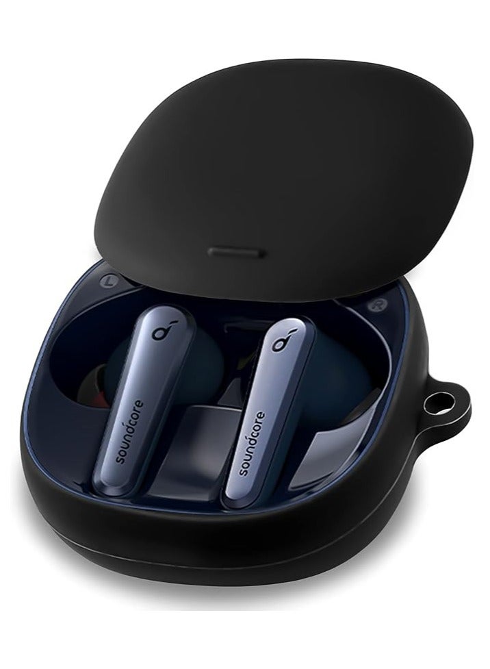 Case Cover for  Liberty Air 2 Pro  Silicone, Portable Scratch, Shock Resistant Cover with Carabiner - Black  - Image 4