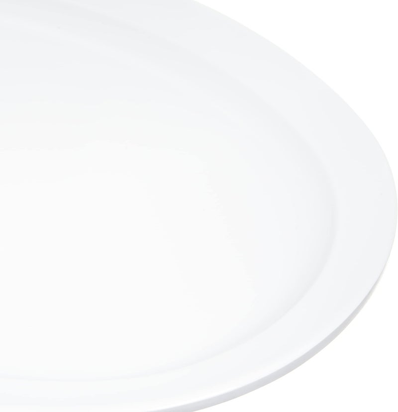 Carlisle FoodService Carlisle FoodService Products Kingline Plastic Oval Platter Oval Tray for Home and Restaurant  Melamine  13.5 Inches  White  (Pack of 12)  - Image 1