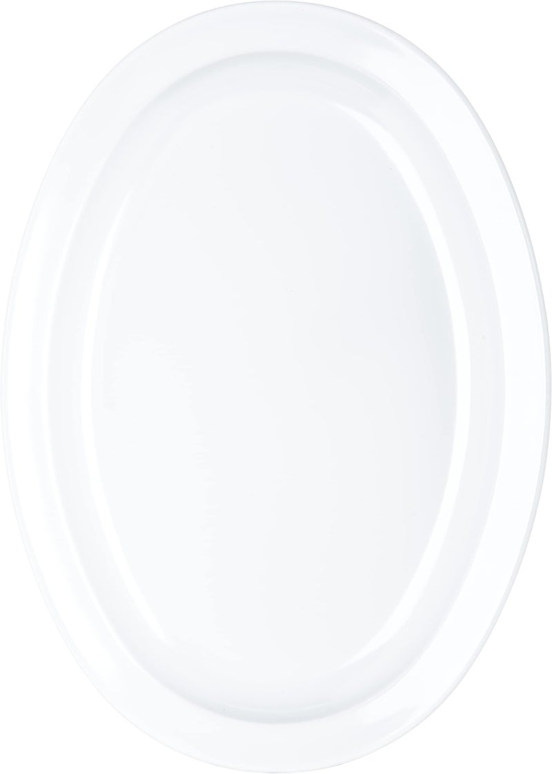 Carlisle FoodService Carlisle FoodService Products Kingline Plastic Oval Platter Oval Tray for Home and Restaurant  Melamine  13.5 Inches  White  (Pack of 12)  - Image 2