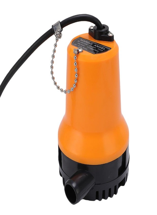 LiebeWH 45W DC Submersible Utility Pump 1110GPH Portable Water Transfer Sump for Pool Draining Basement Boat Emergency Drainage Orange - Image 1