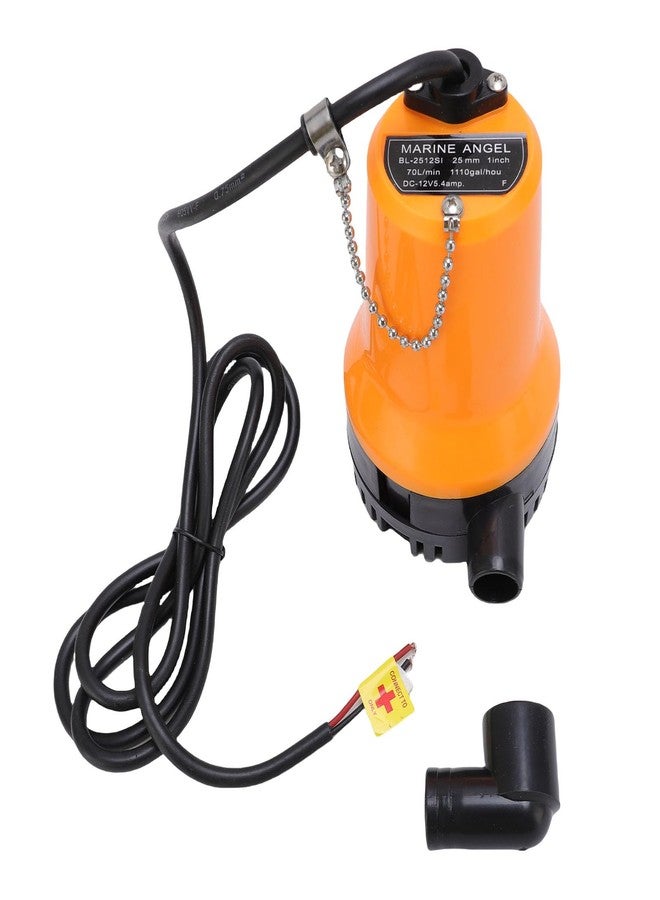 LiebeWH 45W DC Submersible Utility Pump 1110GPH Portable Water Transfer Sump for Pool Draining Basement Boat Emergency Drainage Orange - Image 3
