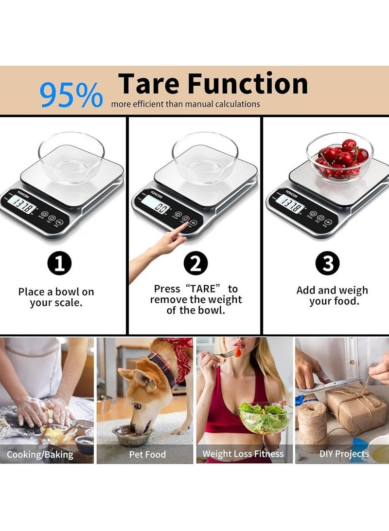 Panvil 5kg/1g Digital Kitchen Scale – High-Precision Food Weight Scale with LCD Display, ABS Body & 201 Stainless Steel Platform – Portable Electronic Scale for Cooking, Baking, Diet & Wholesale Use  - Image 3