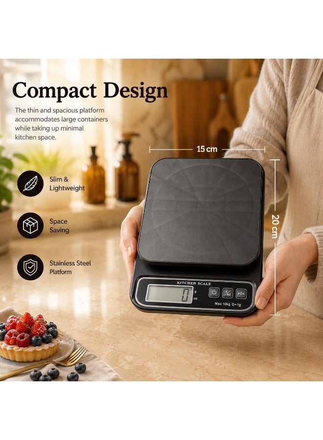 10kg Digital Kitchen Scale with 1g Precision | High-Accuracy Food Weighing Scale with LCD Display | Portable Electronic Scale for Cooking, Baking, Meal Prep, Dieting & Wholesale Use - Image 4