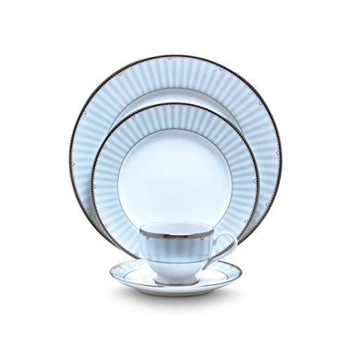Noritake Japan - Porcelain Serving Bowl 1 pc - Luxury Dining and Kitchen Set - Hearth Collection Monarch Platinum Golden Spare Serving Bowl - Image 1