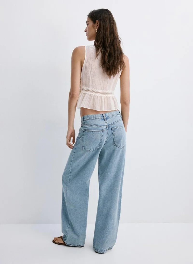 مانجو Lyocell top with contrasting trim