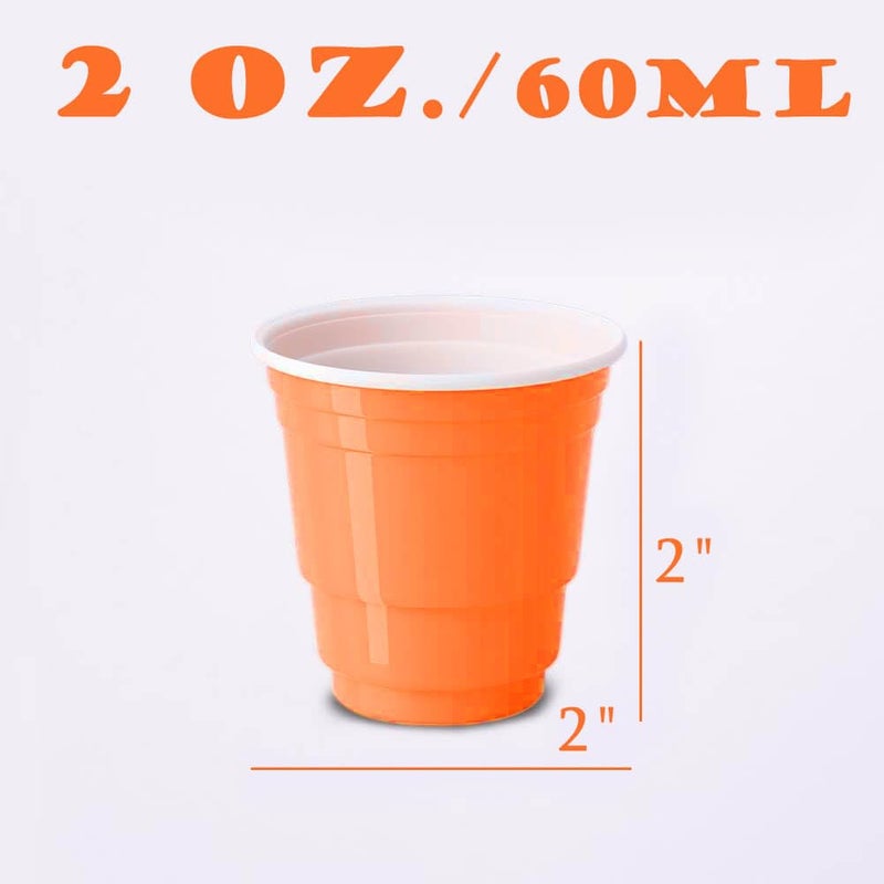 HAOZAN 100ct 2oz. Mini Orange Shot Cups  Disposable and Small Size Perfect for Party  Tastings  Sample and More - Image 3