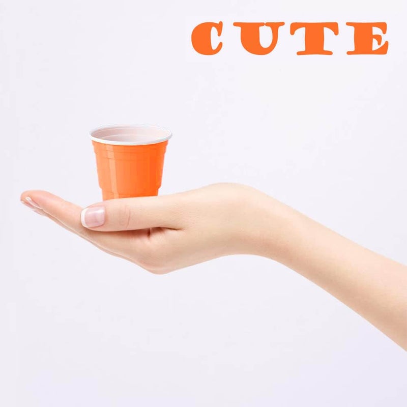 HAOZAN 100ct 2oz. Mini Orange Shot Cups  Disposable and Small Size Perfect for Party  Tastings  Sample and More - Image 2